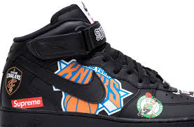 This go around, the duo brings out the best in the nike air force 1 high and decks it out in a black and white palette. Supreme X Nba X Air Force 1 Mid 07 Black Nike Aq8017 001 Goat