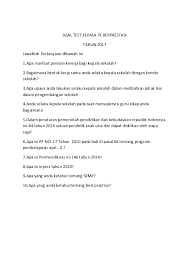 Check spelling or type a new query. Doc Soal Test Kepala Tk Berprestasi Rehatta Rakasiwi Academia Edu