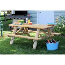 Contoured Comfort Log Picnic Table Wooden Picnic Tables Outdoor Picnic Tables Picnic Table