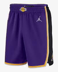 Choose from several designs in los angeles lakers pants including sweatpants and track pants from fansedge.com. Lakers Statement Edition 2020 Men S Jordan Nba Swingman Shorts Nike Ae