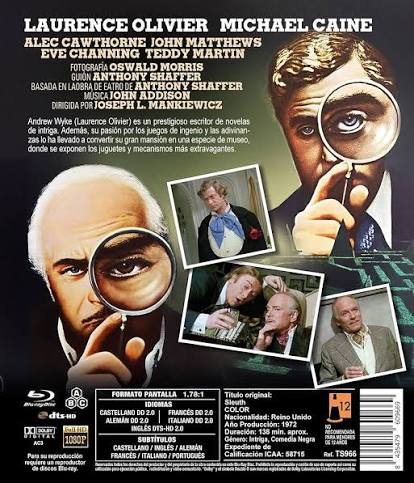 Amazon.com: Sleuth (1972) [ Blu-Ray, Reg.A/B/C Import - Spain ] : Laurence  Olivier, Michael Caine, Alec Cawthorne, John Matthews, Eve Channing, Teddy  Martin, Joseph L. Mankiewicz, Sleuth (1972), Sleuth (1972), Joseph L.