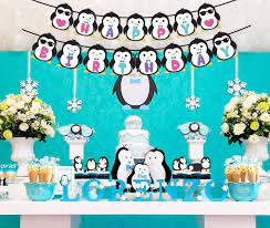 Buy 48 Pcs Penguin Party Supplies Happy Birthday Banner Walking Penguin Balloons Cake Toppers For Birthday Party Baby Shower Decorations Online In Turkey B07xhh1cs3