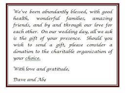 No Gifts Please Enclosure Maybe Skip The Donation Part And Make The Insert Look A Little Nice Wedding Reception Invitations Wedding Wording Wedding Donations