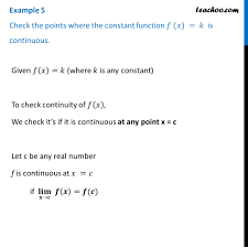 F (a) = 9 − a 2 lim x → a f (x) = lim x → a (9 − x 2) = (∗) 9 − a 2 Example 5 Check The Points Where F X K Is Continuous