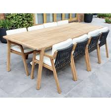 Farmhouse dining tables typically feature natural wood or distressed paint finishes. Flexx 8 Seat Outdoor Table By Skyline Design