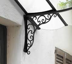 Auvent De Porte D Entree Aluminium Noir L 174 9 X H 79 9 X P 125 Cm En Kit Leroy Merlin En 2020 Auvent De Porte Porte Entree Aluminium Auvent