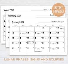 In 2021, there will be two lunar eclipses. 2021 Printable Lunar Calendar Monthly Astral Spot