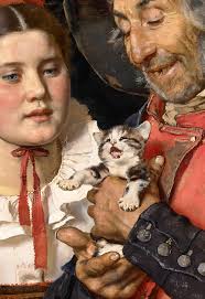 🖼Karl Gussow, Old Man's Treasure (Das Katzchen), 1876 Such a sweet  painting! 😻