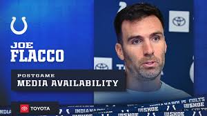 Joe Flacco speaks to the media following Sunday's loss to the Vikings