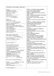 Wiz khalifa (cameron jibril thomaz) текст песни see you again: Song Worksheet See You Again Gaps Glossary English Esl Worksheets For Distance Learning And Physical Classrooms