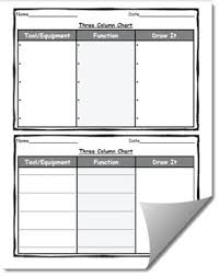 Three Column Chart Template Variety Of Headings