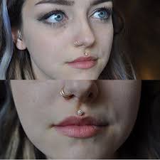 identity on instagram thank you to our lovely client for stopping in to get her philtrum pierced with a stun piercings philtrum piercing unique ear piercings