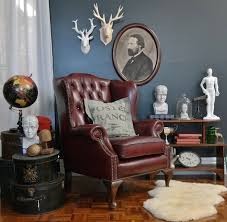 Gascoigne Wingback Chesterfield Leather Armchair Suit Vintage Industrial Antique Ebay Living Room Leather Leather Living Room Furniture Vintage Living Room