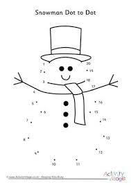 Snowman Dot To Dot Christmas Worksheets Connect The Dots Christmas Math