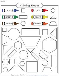 A Shape Coloring Page Worksheets For Kids Shapes Worksheets Shape Coloring Pages