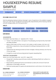 Housekeeping Resume Example Writing Tips Resume Genius