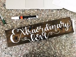 Hand Lettering On Wood With Elmer S Paint Pens So Much Easier Than Hand Painting Wood Signs With A Wooden Signs Custom Wooden Signs Hand Painted Wooden Signs