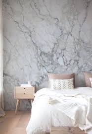 Great for my spare room which will have a black tall chest to start. 30 Grey Bedroom Inspirations Marble Wallpaper Bedroom Marble Bedroom Bedroom Interior