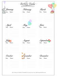 Free Bullet Journal Birthday Tracker Printable Bullet Journal Birthday Tracker Birthday Tracker Bullet Journal Printables