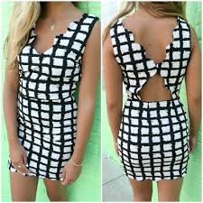 Black And White Checkered Bodycon Dress Picnic In The Sun Black White Checkered Print Scalloped Edge Bodycon Dress Dresses Clothes Bodycon Dress