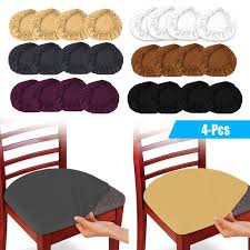 Patterned upholstery chair fabric products found: 4 Piece Stretch Dining Room Chair Seat Covers Set Removable Washable Jacquard Anti Dust Upholstered Kitchen Chair Seat Cushion Slipcovers Dining Chair Covers Protectors Walmart Com Walmart Com