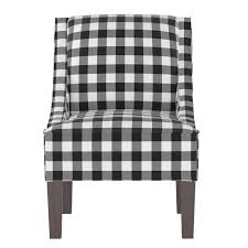 Swoop Arm Chair In Classic Gingham Black Oga Chair Green Armchair Armchair
