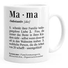 Kaffee-Tasse Mama Definition Dictionary Wörterbuch Duden Geschenk für Mama  | eBay