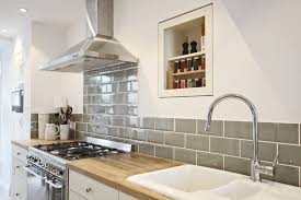 Oak effect laminate kitchen worktops. White Kitchen Grey Tiles Black Worktop Novocom Top