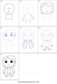 Lovat and other characters from coraline animated film. How To Draw Kawaii Mel Jones From Coraline Printable Step By Step Drawing Sheet Drawingtutorials101 Com