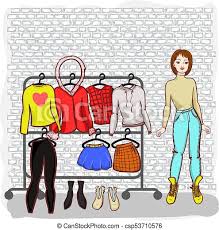 Learn about different kinds of clothes and which clothes you should wear depending on the time of the. Girl With A Set Of Clothes Summer Girl With A Set Of Clothes Drawn By Hand Sprin Summer Season Canstock