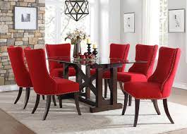 Spacious black and red combination glass dining table in red dining table sets view photo 18 of 20. Holbrook 7 Piece Red Dining Set Cb Furniture