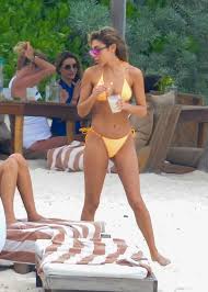 Type the two words shown in the image Chantell Jeffries Yellow Bikini Hot Celebs Home