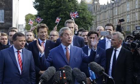 Nigel Farage says Britain heading for recession 'regardless of Brexit' | Nigel Farage | The Guardian