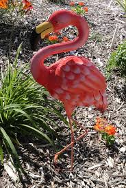 Large Handcrafted Pink Flamingo Metal Art Yard Sculpture 39 Flamingo Garden Flamingo Decor Pink Flamingos