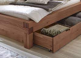 Bett somnium mit bettkasten design bett von rechteck. Balkenbett 200x200 Massivholzbett Mit Bettkasten Fichte Elias