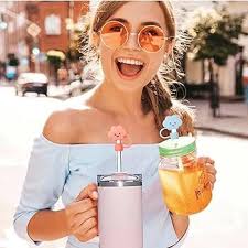 Lvmuu 10mm Straw Topper Covers for Stanley Cup, Cute Soft Silicone Straw  Cover Compatible With 30&40oz Tumbler Stanley Drink Bottles, Drinking Straw  Protectors Dust-proof Reusable Straw Cover Cap: Buy Online at Best