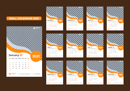 19 templates to download and print. Set Of 12 Month 2021 Wall Calendar Templates 1330434 Download Free Vectors Clipart Graphics Vector Art