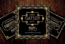 Black And Gold Art Deco Border Deco Art Frame Invitation Border Vector Gatsby Style Background Template Design Vintage Card Retro Illus Party Like Gatsby Design Template Design