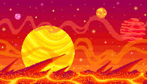 Pixel art gif as desktop background …. Pixel Art Game Location Cosmic Area Someone Lava Planet Surface Seamless Vector Background Tasmeemme Com