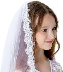 White Veil Headband First Communion Veil