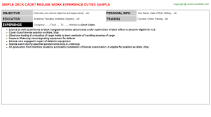 Learn and performs all deck navigational duties aboard ship under supervision of deck officer to become eligible for u.s. Deck Cadet Resume Pdf July 2021
