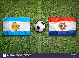 W w w w w. Paraguay Vs Brazil Flags On Soccer Field Stock Photo Alamy
