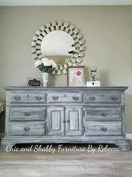 The great thing about chalk paint is that there isn't a huge learning curve or a lot of prep work. Upcycled Repurposed And Reloved Diy This 80 S Oak Dresser Gray Chalk Paint Black G Painted Bedroom Furniture Chalk Paint Bedroom Furniture Shabby Furniture