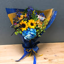 Maybe you would like to learn more about one of these? Blue Gold Wrapped Bouquet In San Jose Ca La Floriya