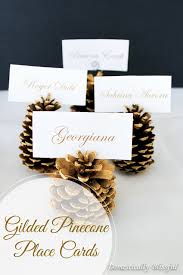 These are easy and only cost about 33 cents each. Gilded Pinecone Place Cards