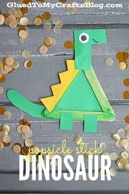 Popsicle Stick Dinosaur An Easy Kids Craft Tutorial Craft Stick Crafts Easy Crafts For Kids Dinosaur Crafts