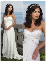 Strapless Empire Waist Sweetheart Destination Beach Wedding Dress With Lace Trimmed Sw Empire Wedding Dress Sweetheart Wedding Dress Empire Waist Wedding Dress