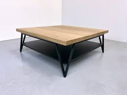 Fabrication d'une table basse en bois massif et d'inspiration scandinave. Table Basse Double Plateau Variation Bois Acier Sur Mesure