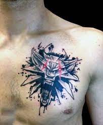 60 Witcher Tattoo Designs For Men Video Game Ink Ideas Witcher Tattoo Gaming Tattoo Tattoo Designs Men