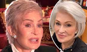 Red short hair with side … Sharon Osbourne Unveils Stylish New Pink Pixie Haircut Daily Mail Online